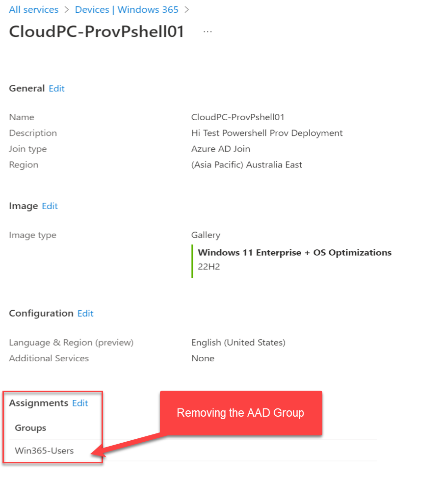PowerShell – Unassign/Delete the Windows 365 Cloud PC Provisioning ...